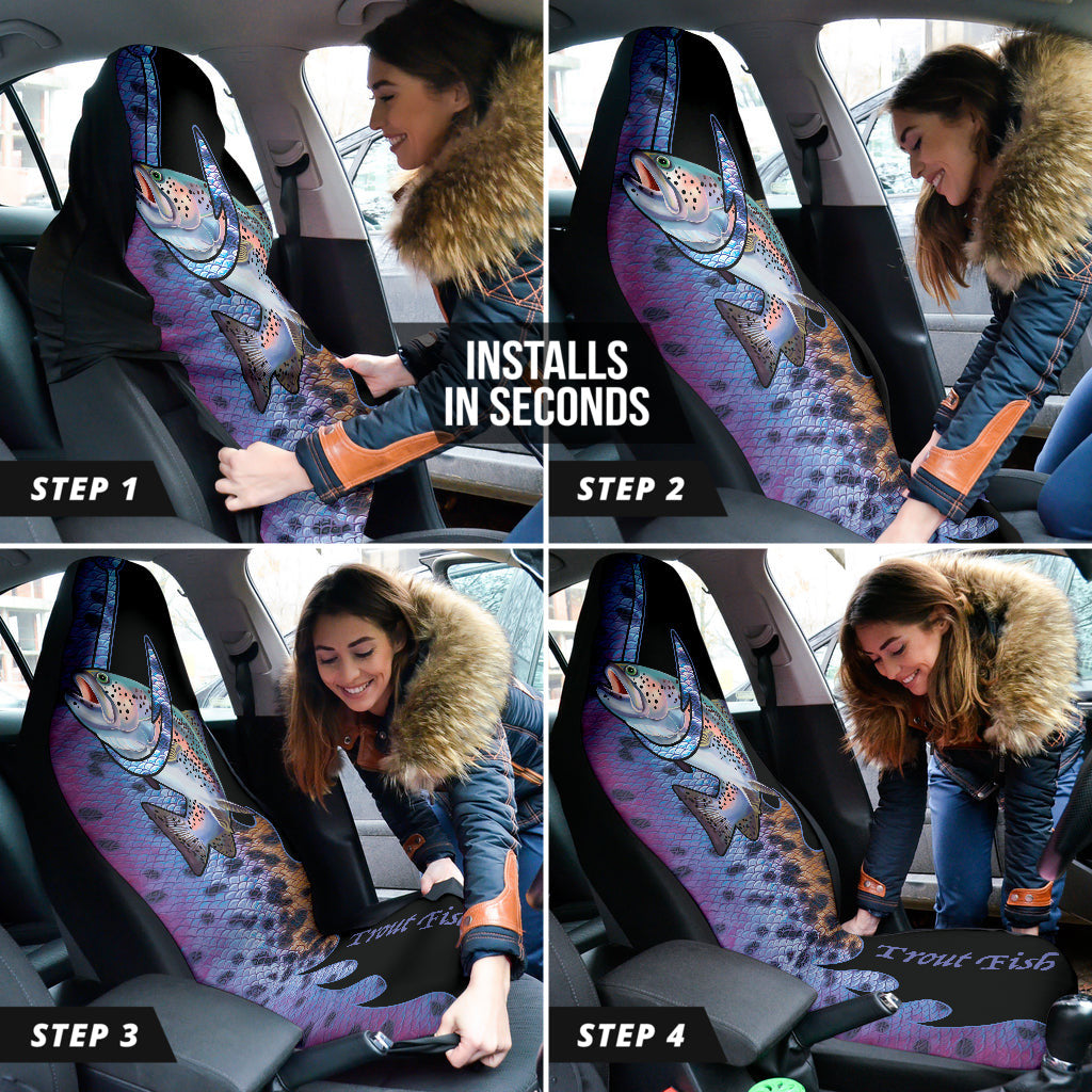 Trout Fish Hook Printing Car Seat Covers