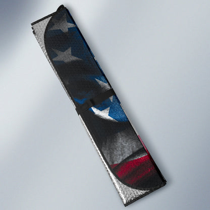 American Flag Wrinkle Car Auto Sun Shades