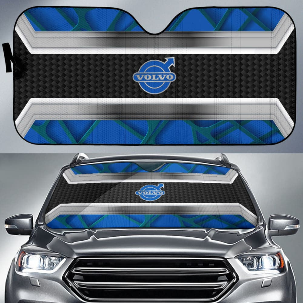 Amazing Volvo Blue Black Themed Printed Car Auto Sun Shades