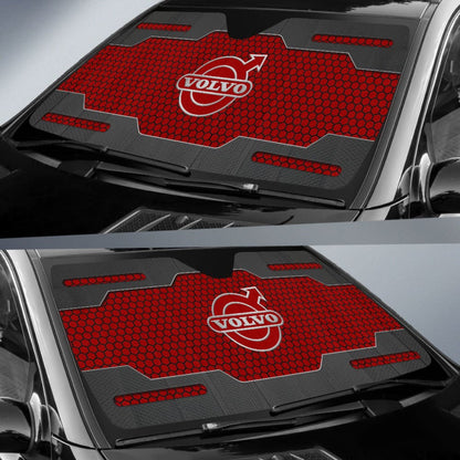 Volvo Black And Red Themed Printed Car Accessories Car Auto Sun Shades