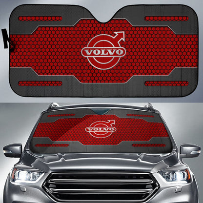 Volvo Black And Red Themed Printed Car Accessories Car Auto Sun Shades