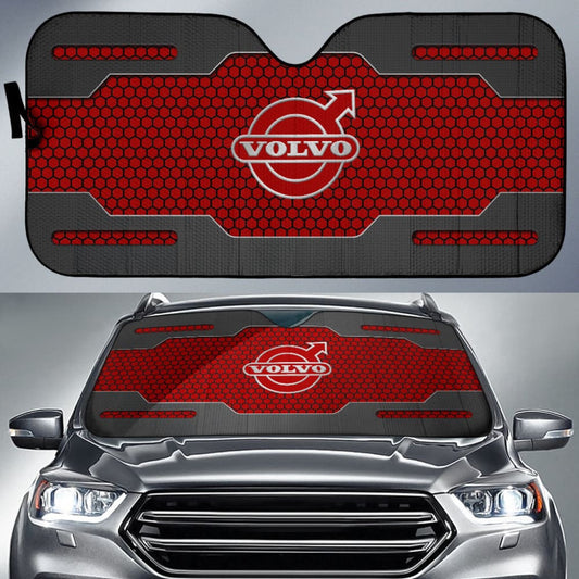 Volvo Black And Red Themed Printed Car Accessories Car Auto Sun Shades
