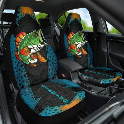 Largemouth Bass Fishing Pattern Printing Car Seat Covers