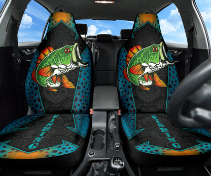 Largemouth Bass Fishing Pattern Printing Car Seat Covers