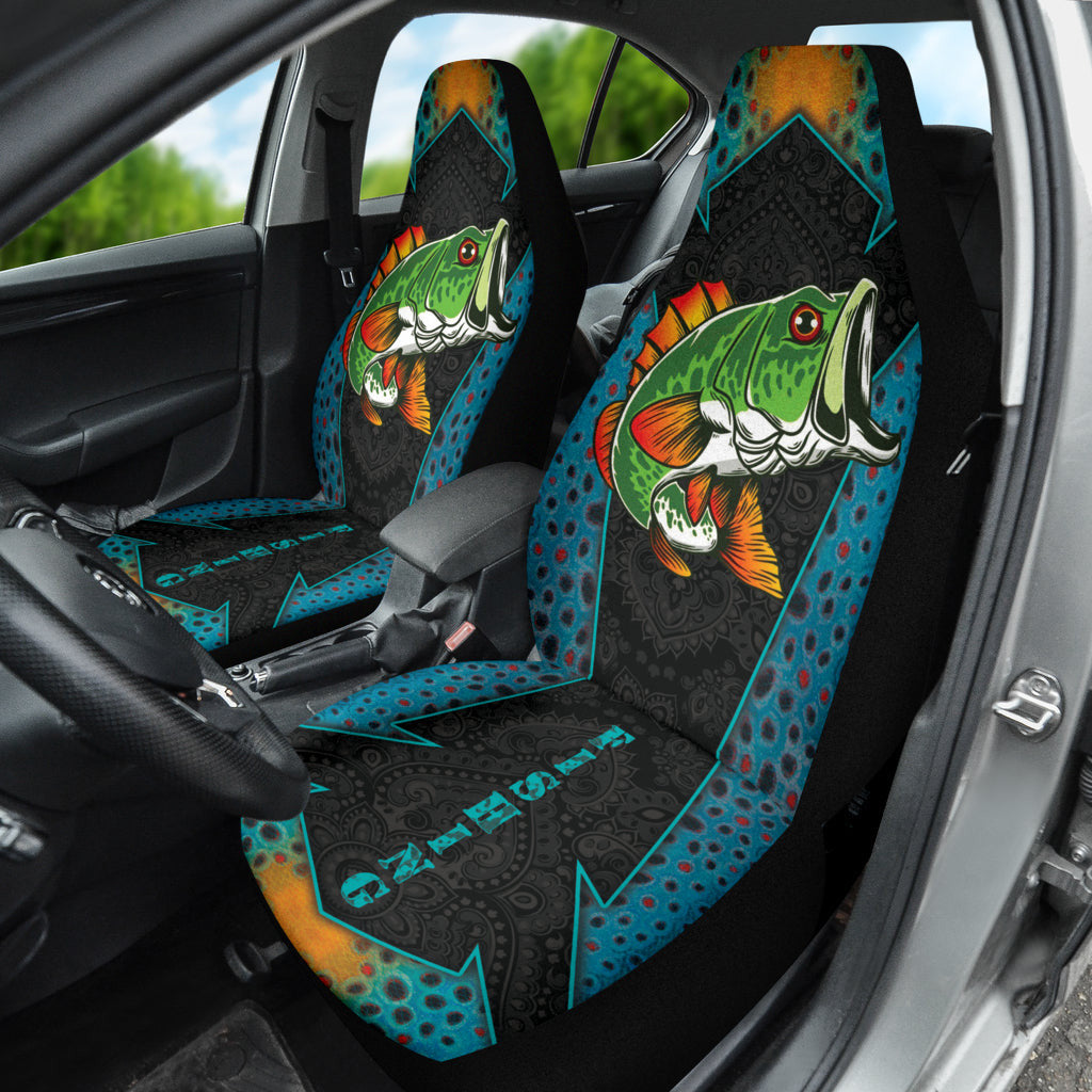 Largemouth Bass Fishing Pattern Printing Car Seat Covers