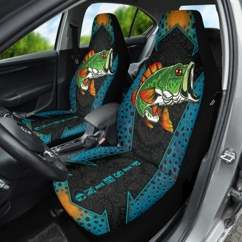 Largemouth Bass Fishing Pattern Printing Car Seat Covers