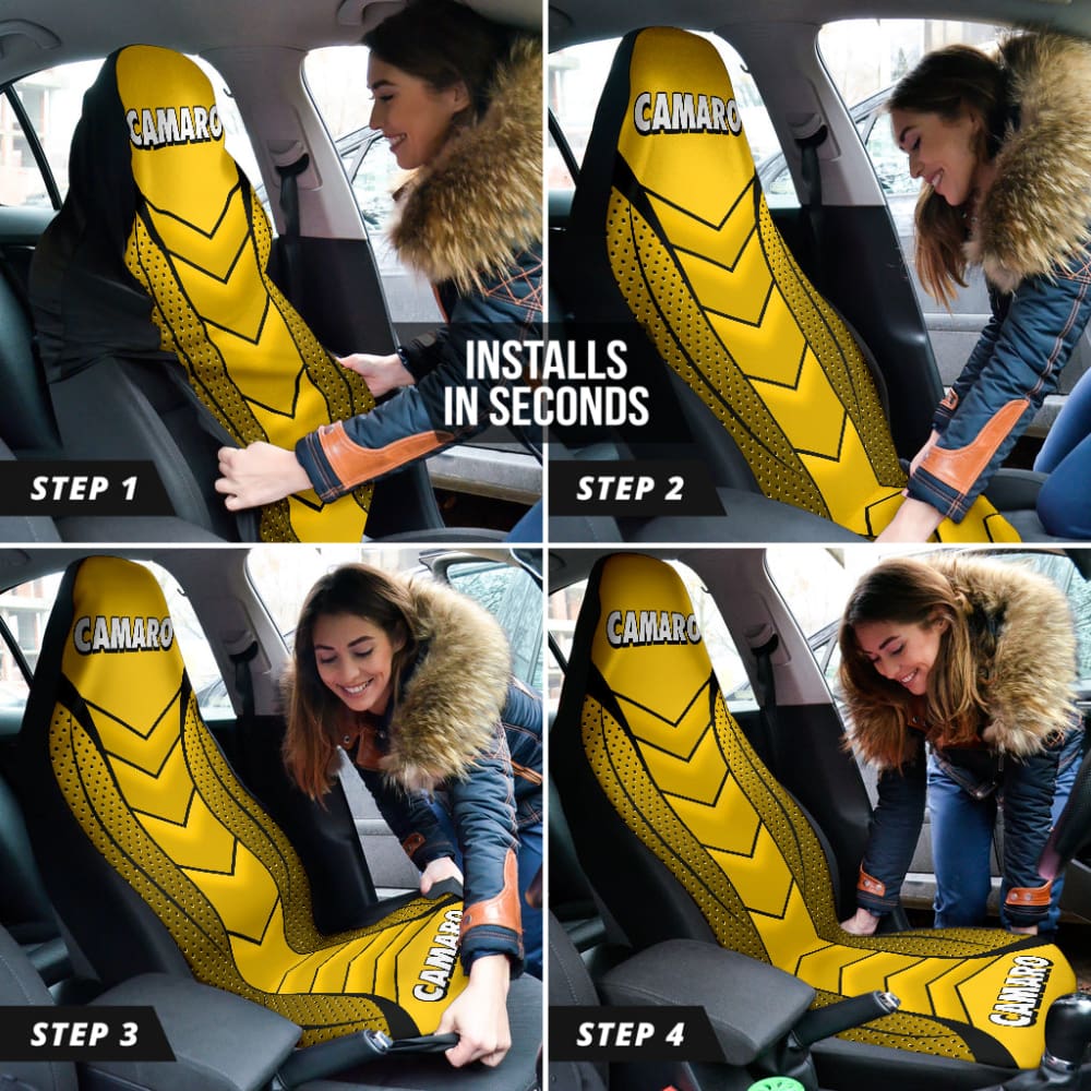 Camaro Yellow Car Seat Covers