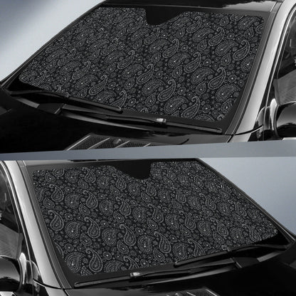 Black Paisley Pattern Car Auto Sun Shades