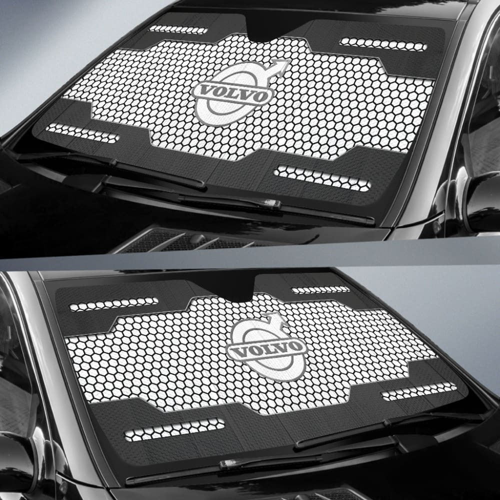 Volvo Black And White Themed Printed Car Accessories Car Auto Sun Shades
