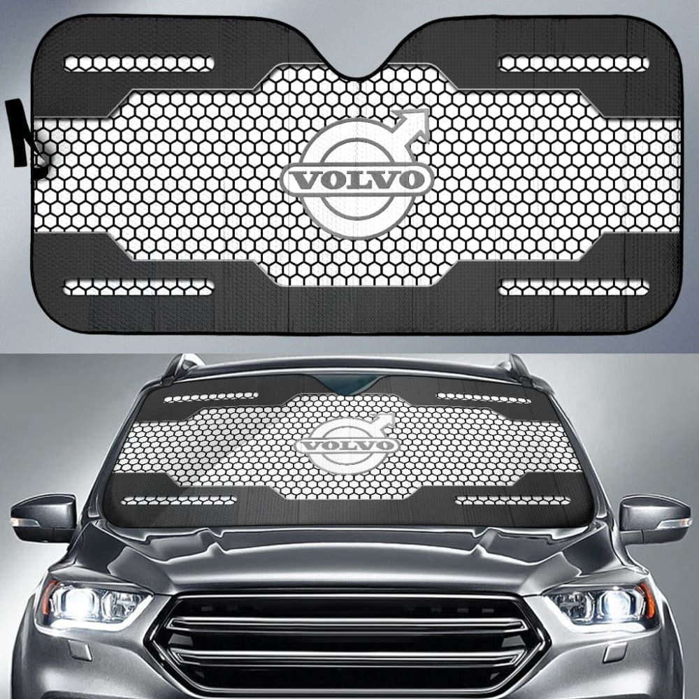 Volvo Black And White Themed Printed Car Accessories Car Auto Sun Shades