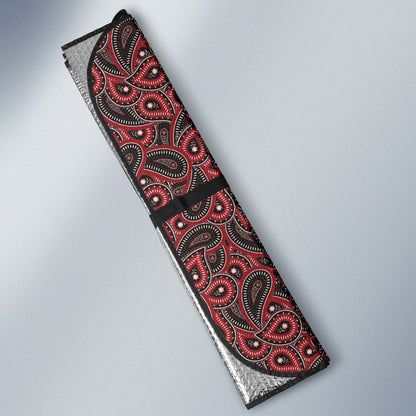 Red Paisley Pattern Car Auto Sun Shades