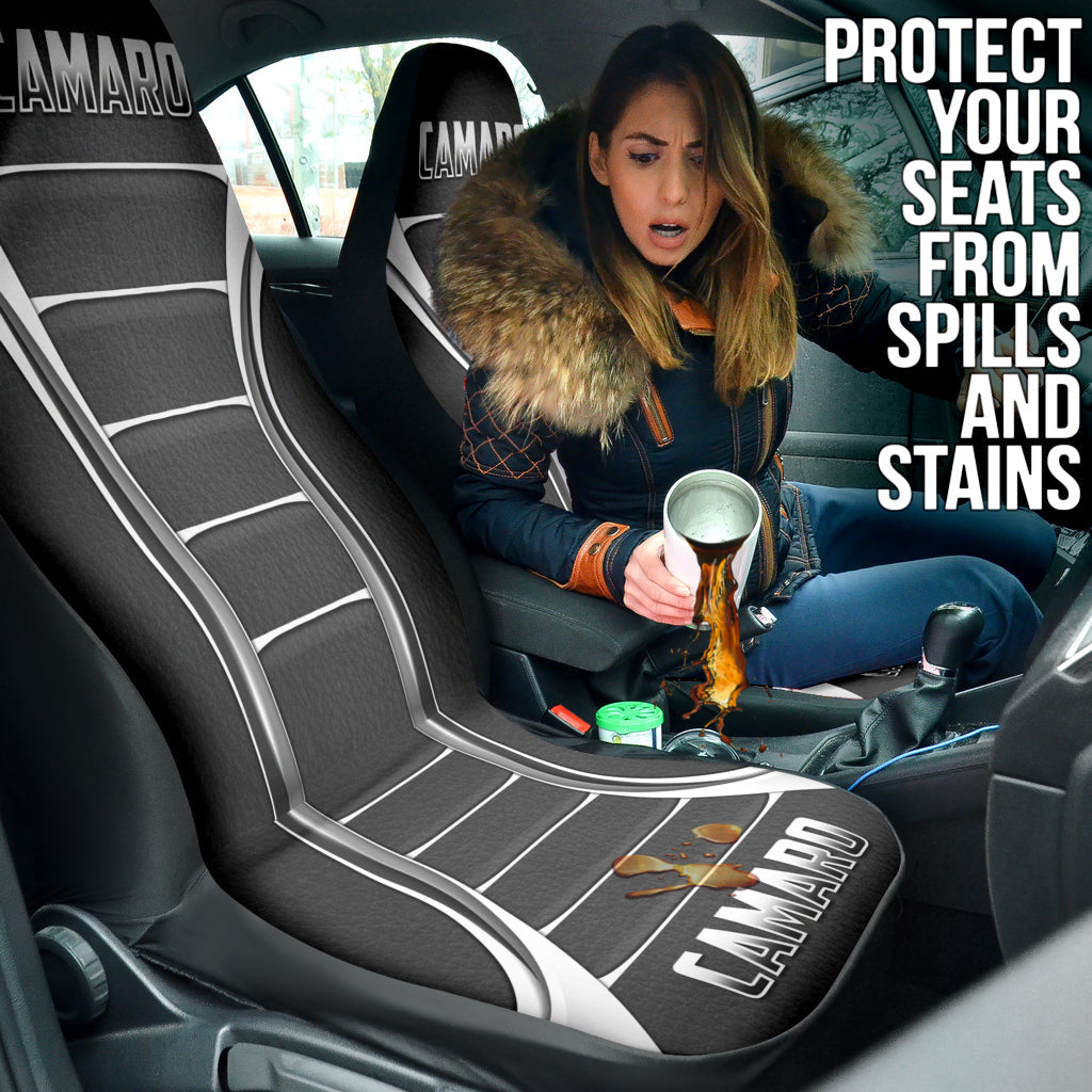 Camaro Silver Car Seat Covers