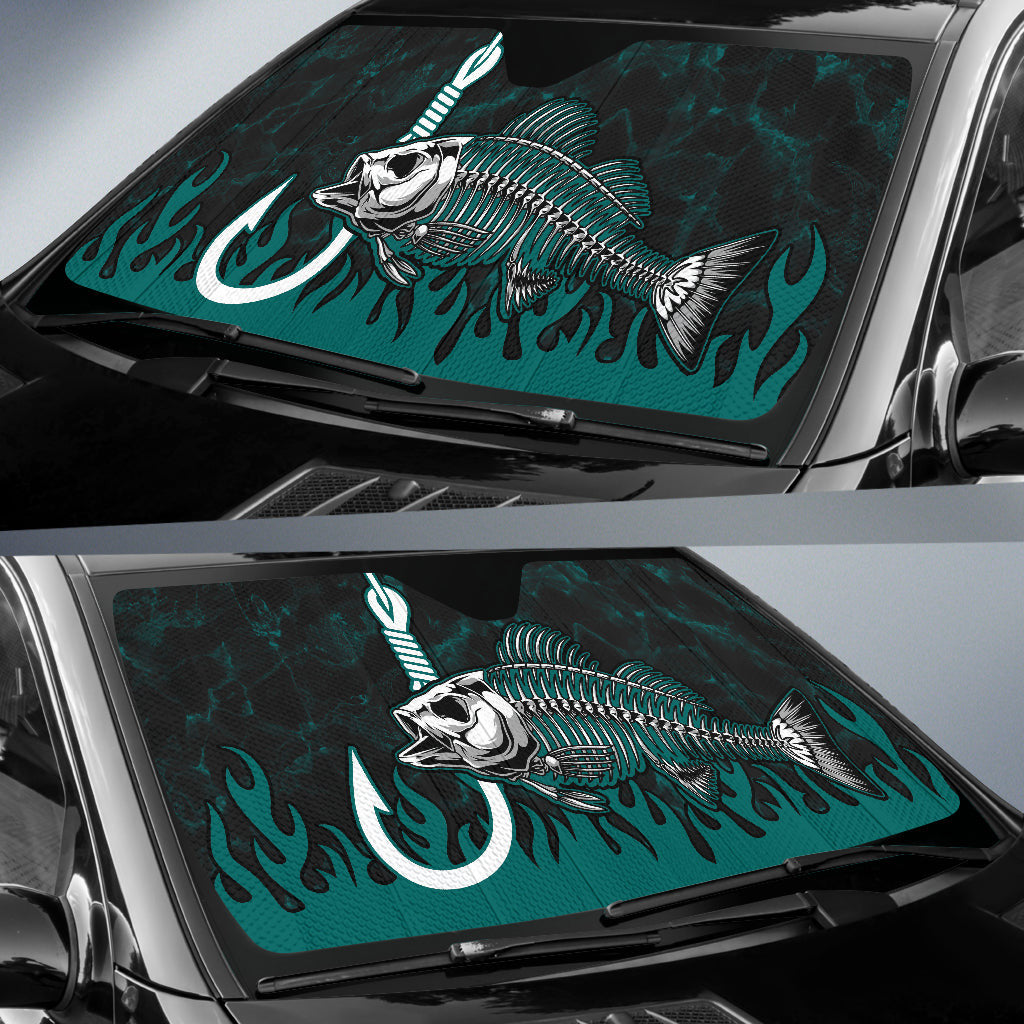 Fish Bone Fishing Hook Car Auto Sun Shades