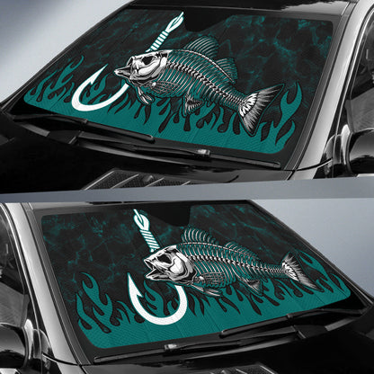 Fish Bone Fishing Hook Car Auto Sun Shades