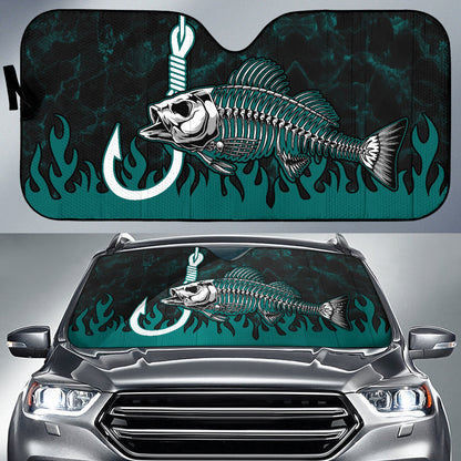 Fish Bone Fishing Hook Car Auto Sun Shades