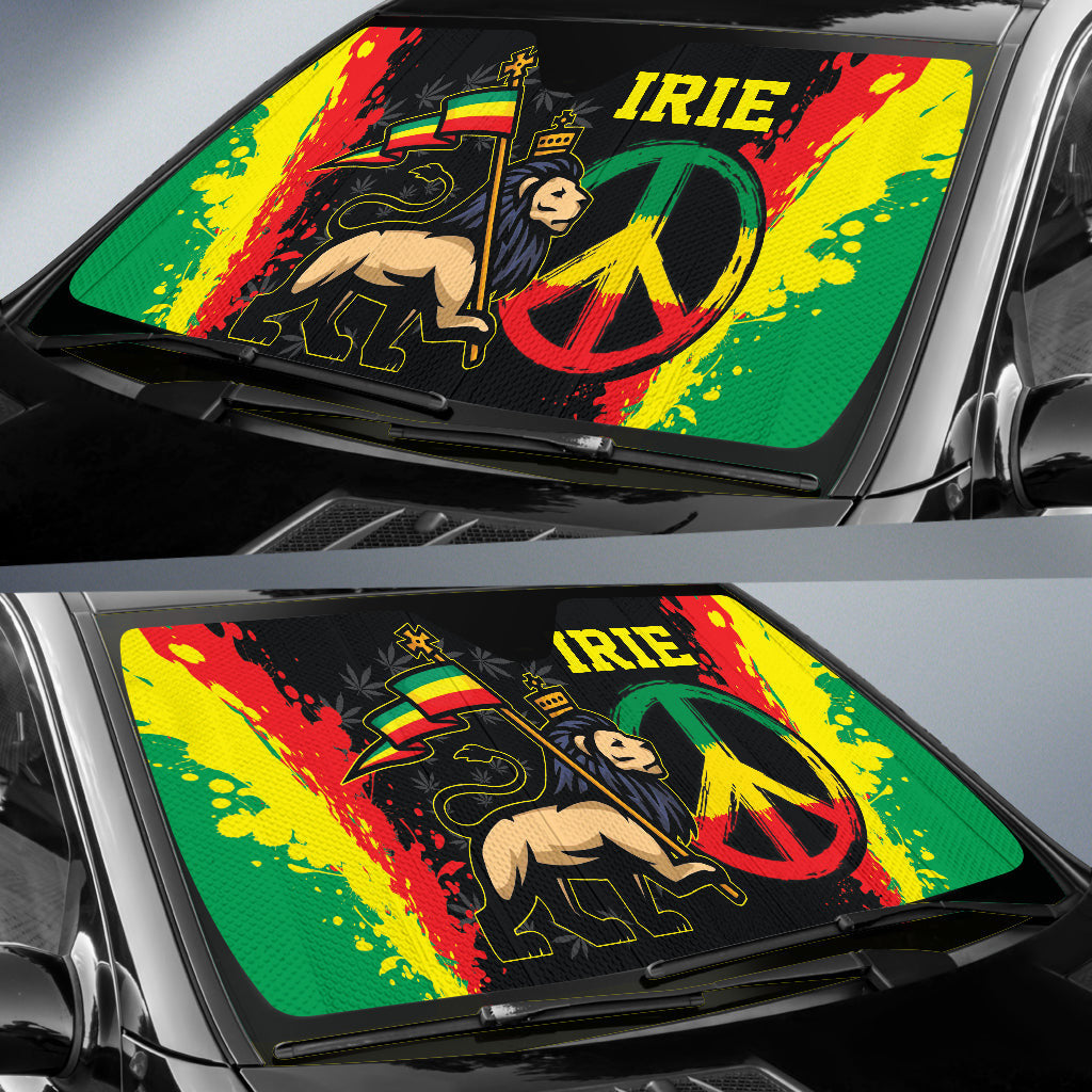 Lion Irie Rastafari Car Auto Sun Shades Jah Bless