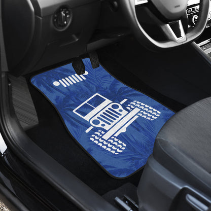 Jeep Offroad Blue White Beach Palms Style Car Floor Mats
