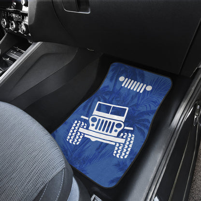 Jeep Offroad Blue White Beach Palms Style Car Floor Mats