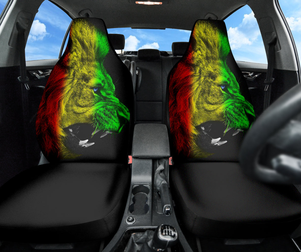 Amazing Gift Ideas Rasta Lion Roaring Car Seat Covers Style