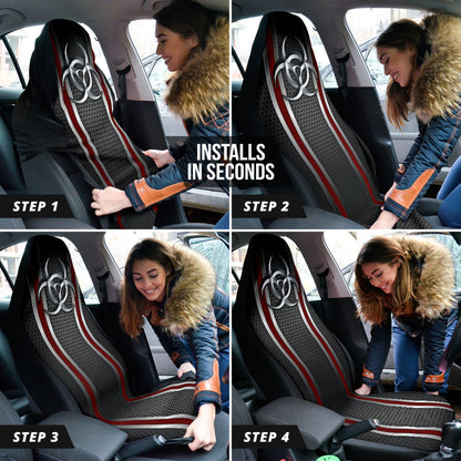 Biohazard Red Hole Metal Printing Car Seat Covers