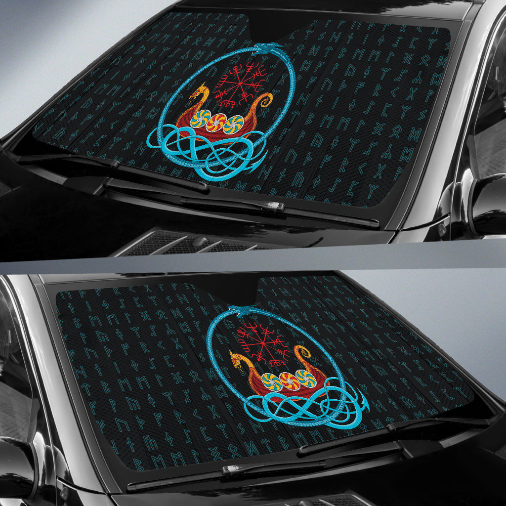 Viking Vegvisir Drakkar Longship Car Auto Sun Shades