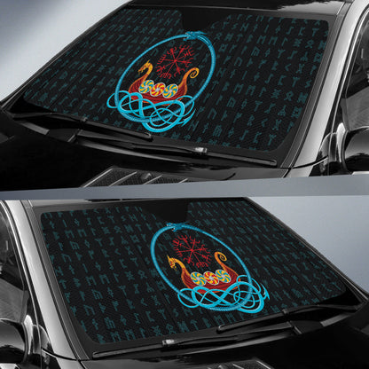 Viking Vegvisir Drakkar Longship Car Auto Sun Shades