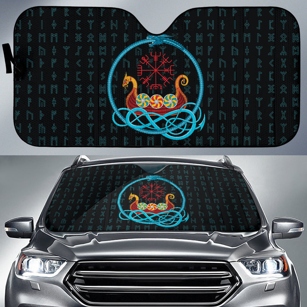 Viking Vegvisir Drakkar Longship Car Auto Sun Shades