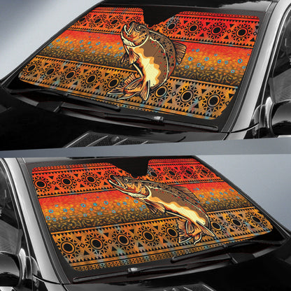 Trout Fish Brown Printing Car Auto Sun Shades