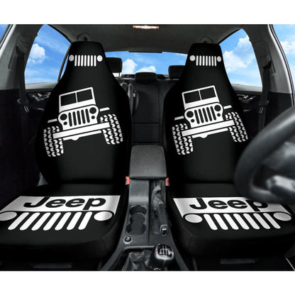 Jeep Offroad Wobble White Black Car Seat Covers Custom