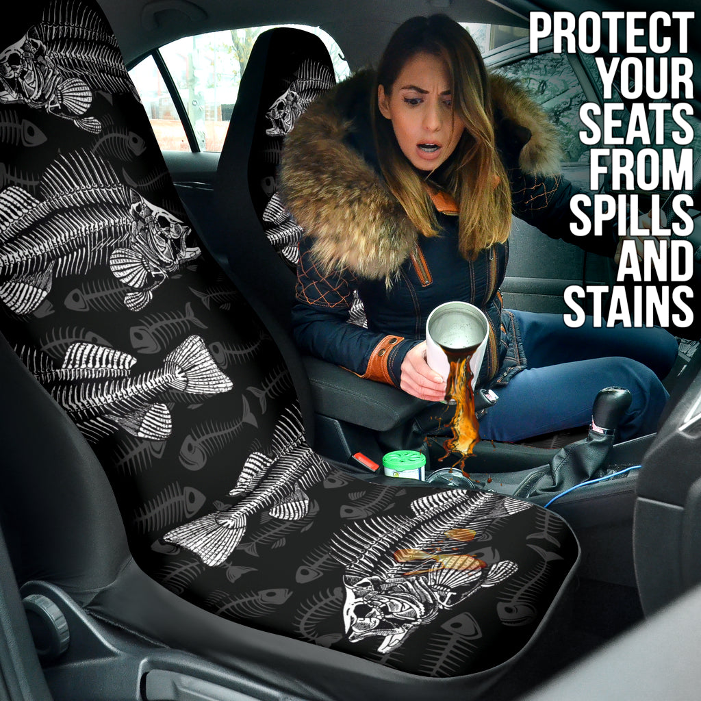 Fish Bone Pattern Fishing Car Seat Covers