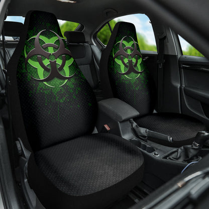 Biohazard Green Grunge Color Splash Car Seat Covers