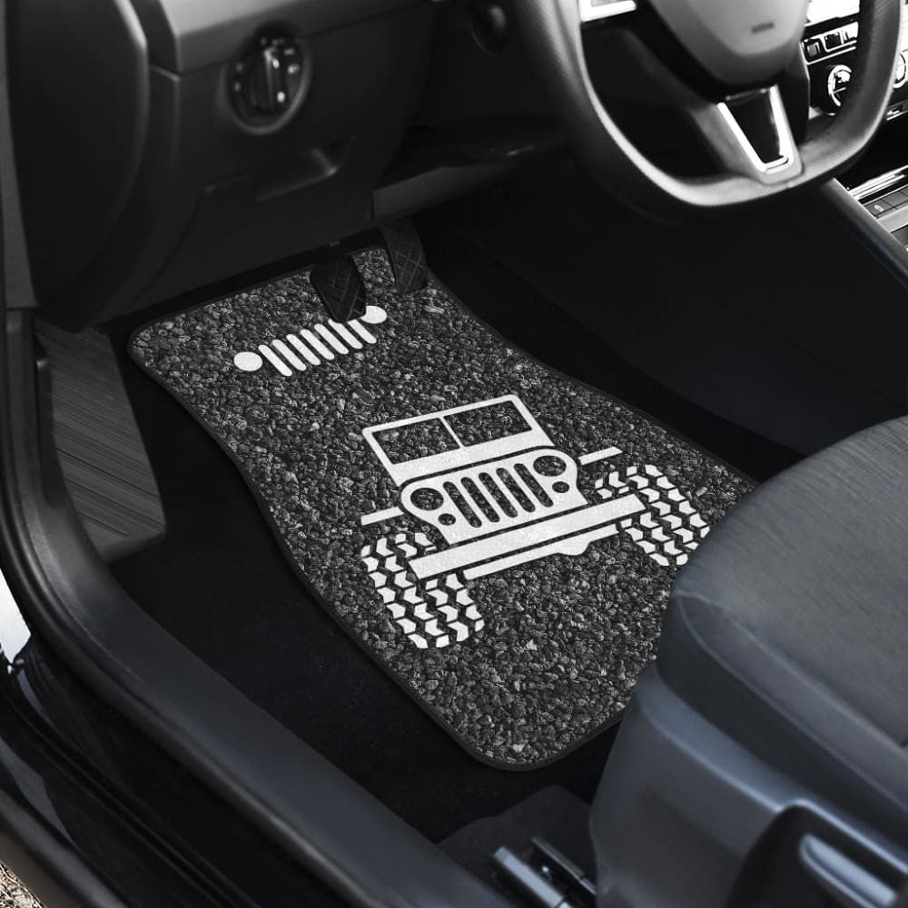 Amazing Jeep Offroad Gray White Asphalt Car Floor Mats Custom