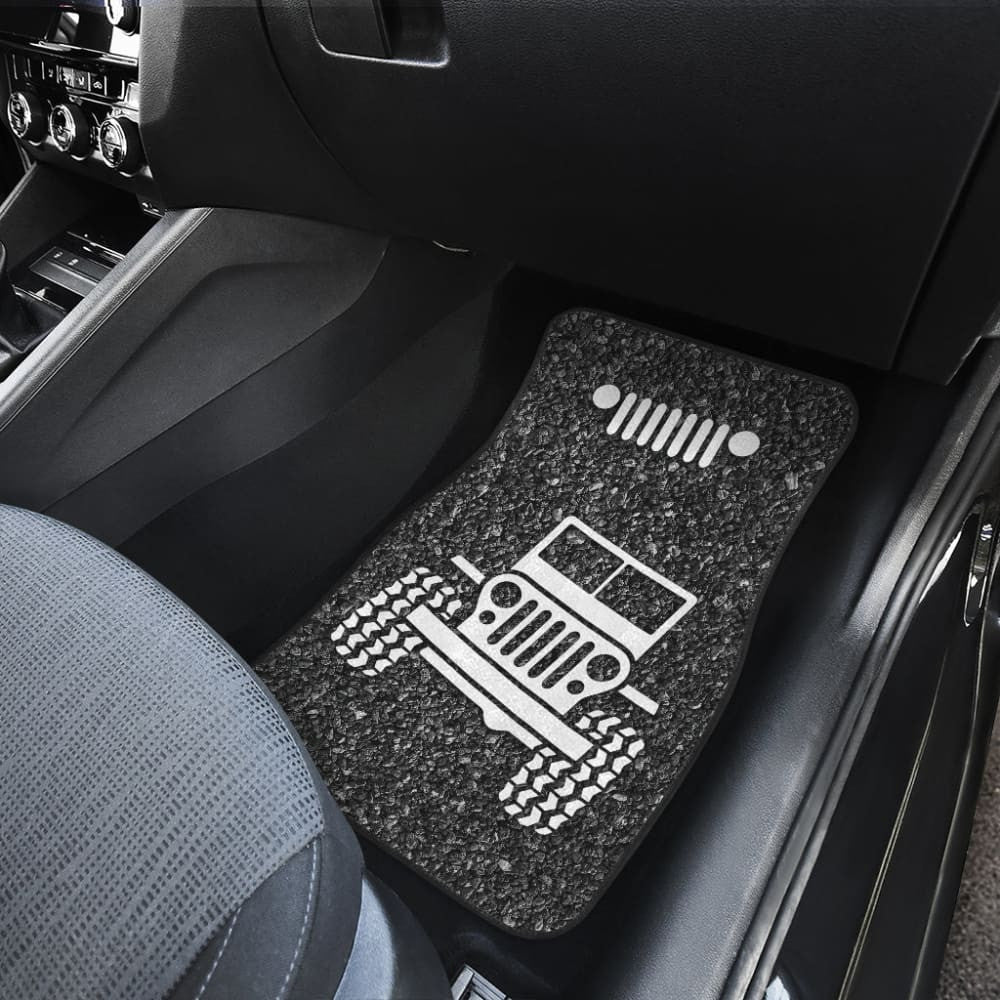 Amazing Jeep Offroad Gray White Asphalt Car Floor Mats Custom