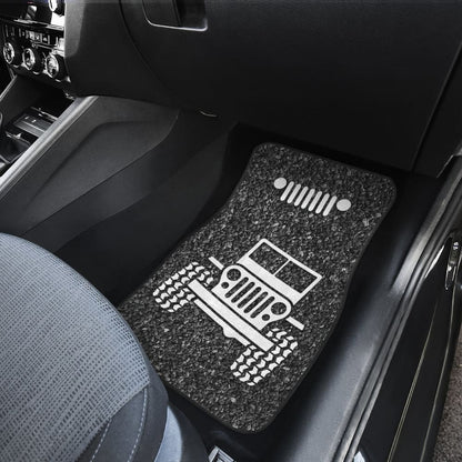 Amazing Jeep Offroad Gray White Asphalt Car Floor Mats Custom