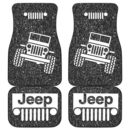 Amazing Jeep Offroad Gray White Asphalt Car Floor Mats Custom
