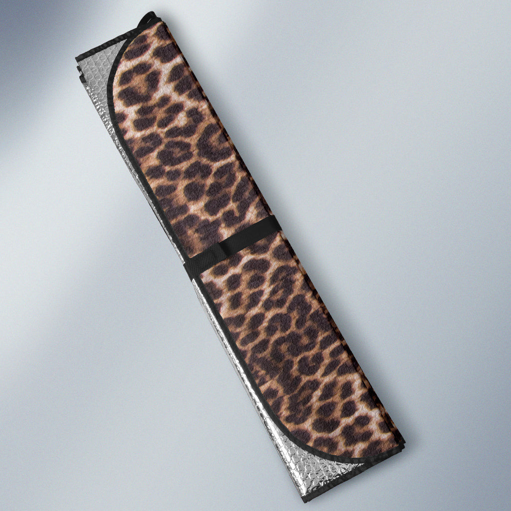 Leopard Brown Skin Car Auto Sun Shades