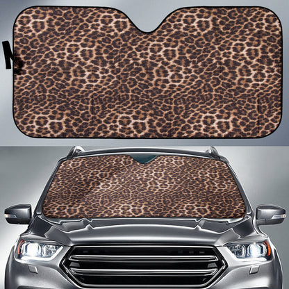 Leopard Brown Skin Car Auto Sun Shades
