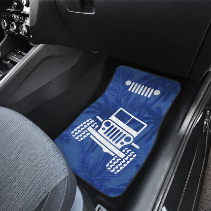 Jeep Offroad Blue White Beach Palms Style Car Floor Mats