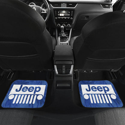 Jeep Offroad Blue White Beach Palms Style Car Floor Mats
