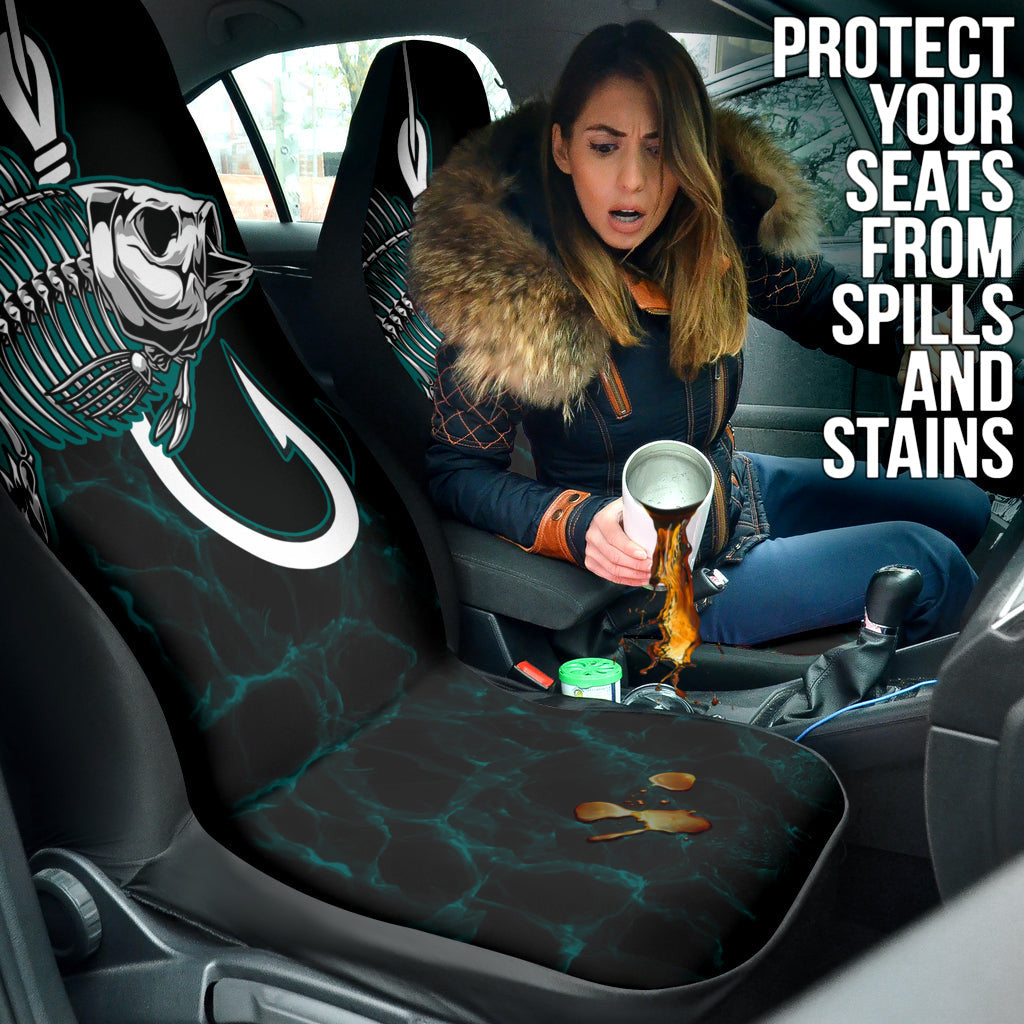 Fish Bone Fishing Hook Car Seat Covers