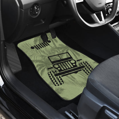 Jeep Offroad Drabolive Black Beach Palms Car Floor Mats Style