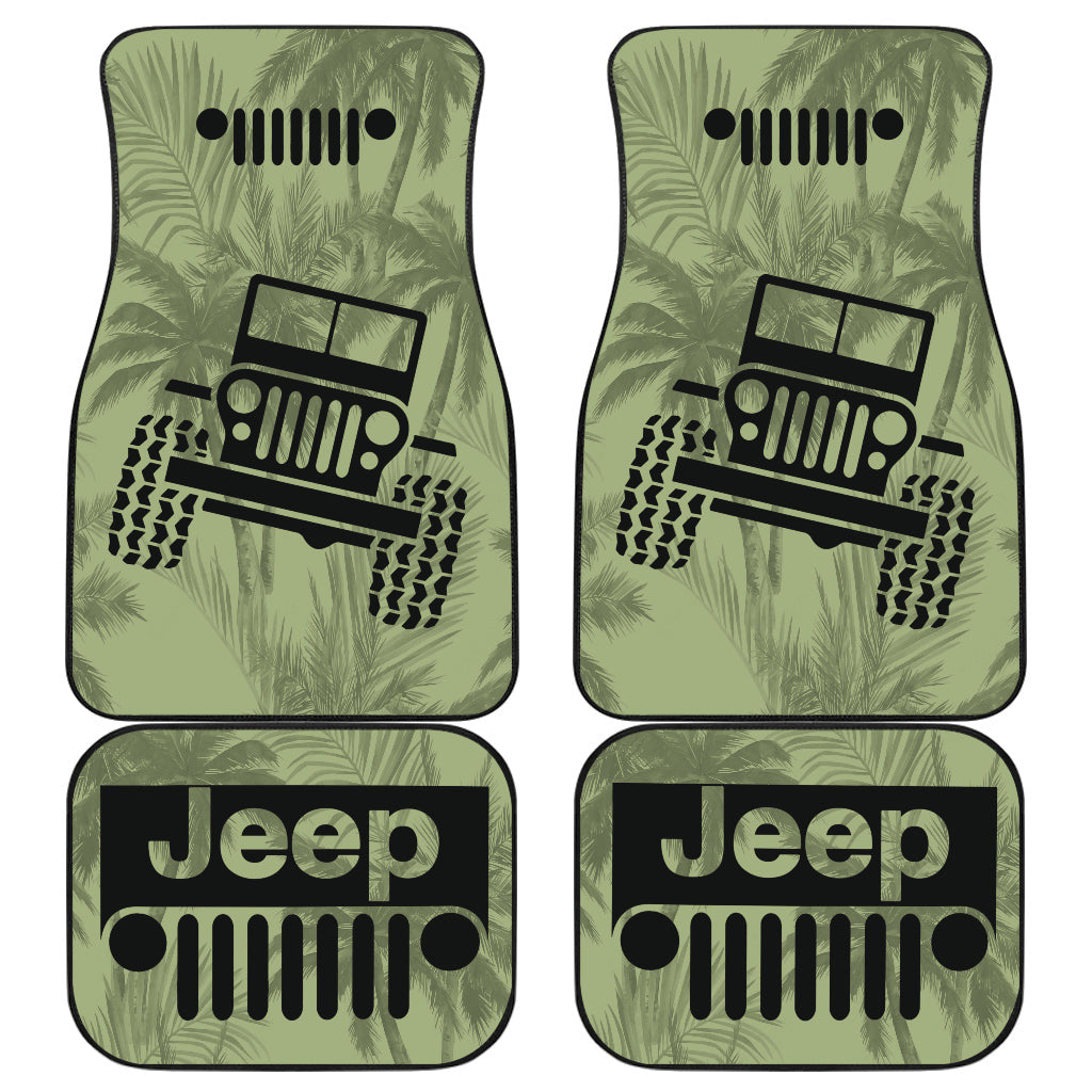 Jeep Offroad Drabolive Black Beach Palms Car Floor Mats Style