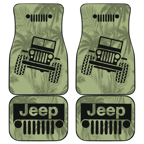 Jeep Offroad Drabolive Black Beach Palms Car Floor Mats Style