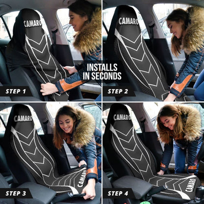 Camaro Flat Black Car Seat Covers