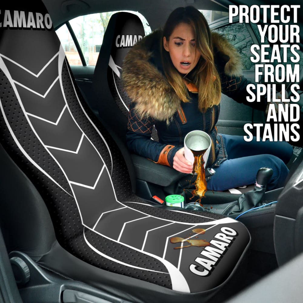 Camaro Flat Black Car Seat Covers