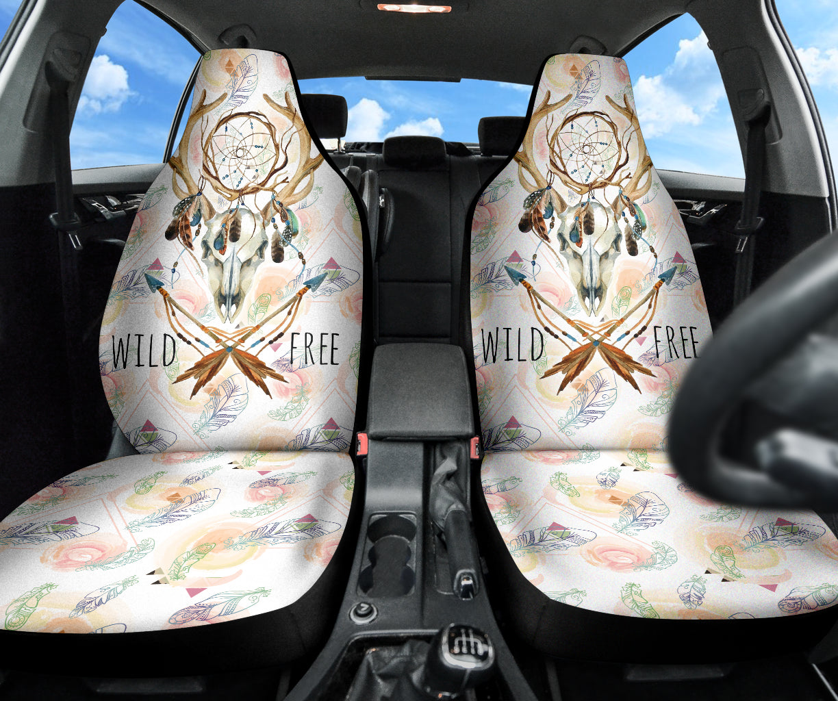 Deer Boho Dream Catcher Wild Free Car Seat Covers