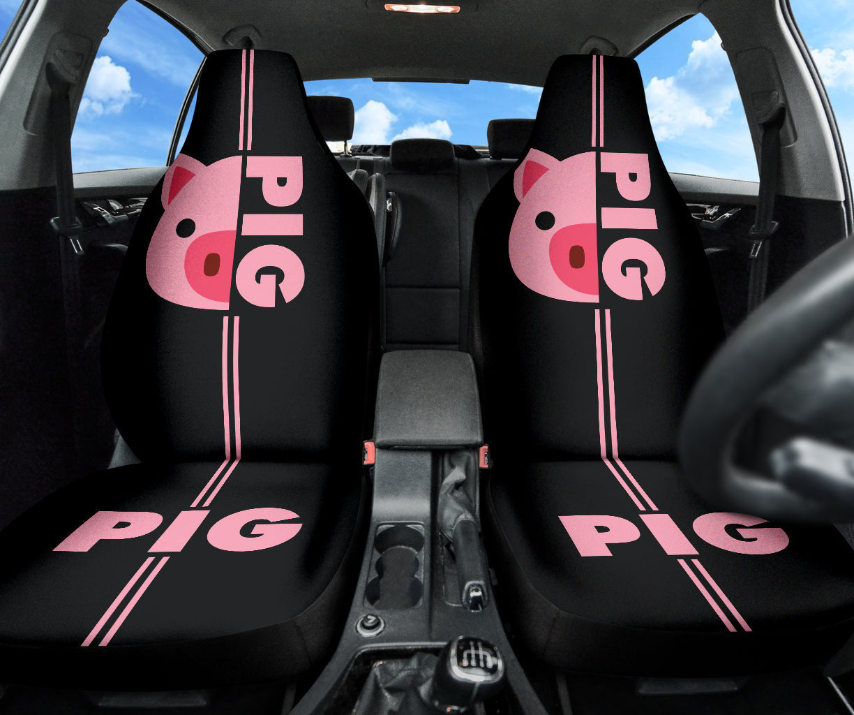 Pink Pig Lovers Car Seat Covers