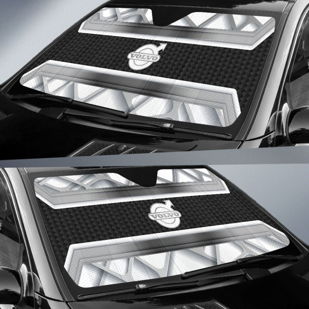 Amazing Volvo White Black Themed Printed Car Auto Sun Shades