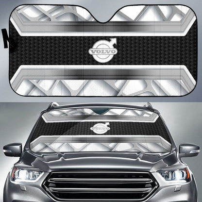 Amazing Volvo White Black Themed Printed Car Auto Sun Shades