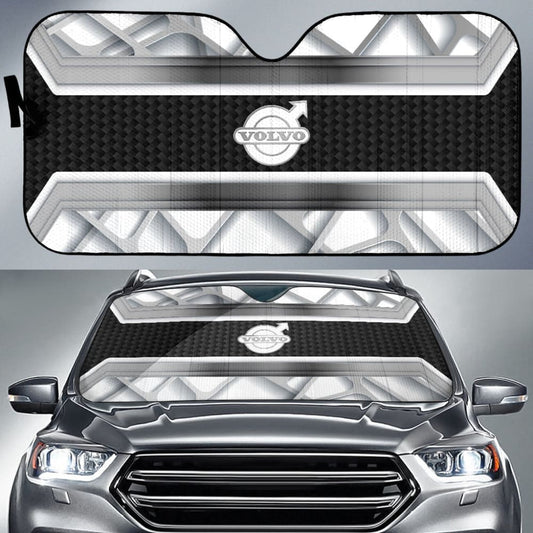 Amazing Volvo White Black Themed Printed Car Auto Sun Shades